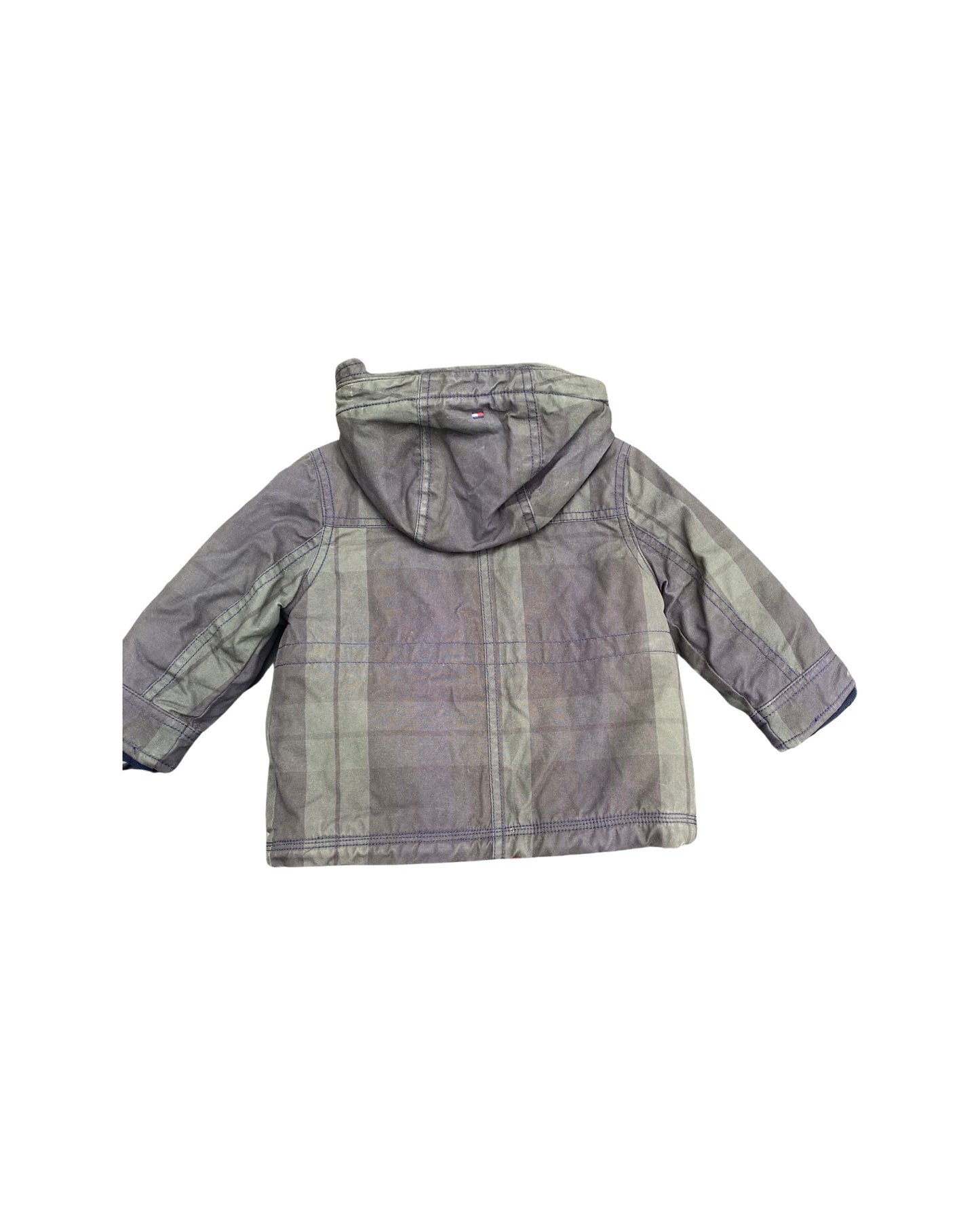 Tommy Hilfiger checked barbour style padded wax jacket