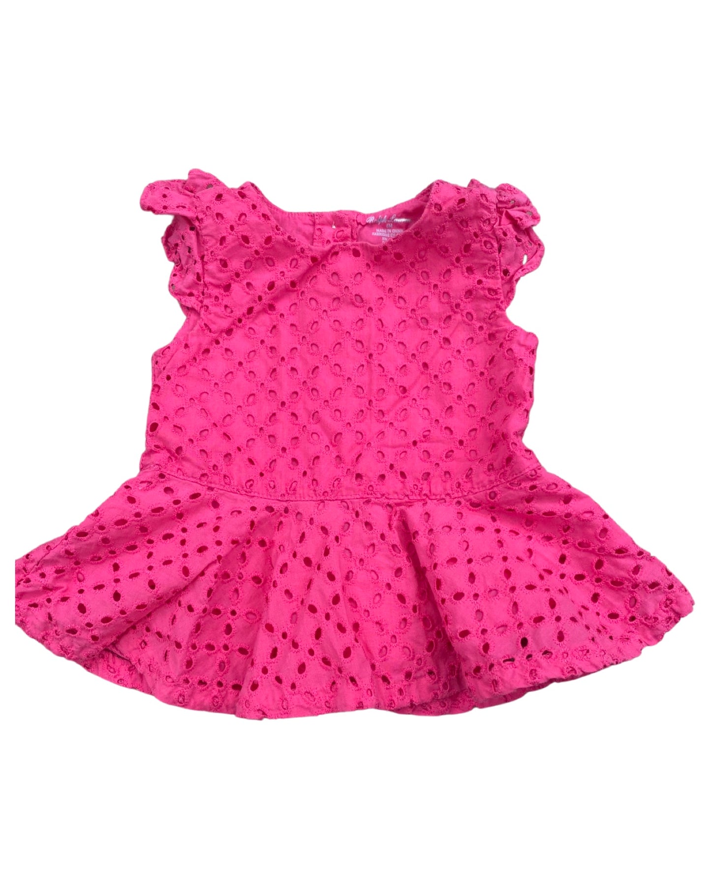 Ralph Lauren hot pink broderie anglaise baby dress