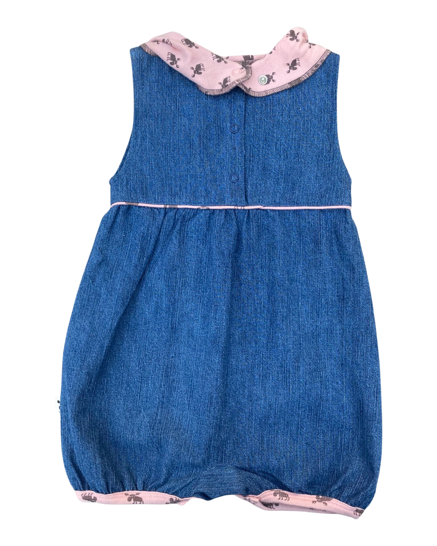 Urban Elk denim romper with detachable dribble bib (6-9mths)