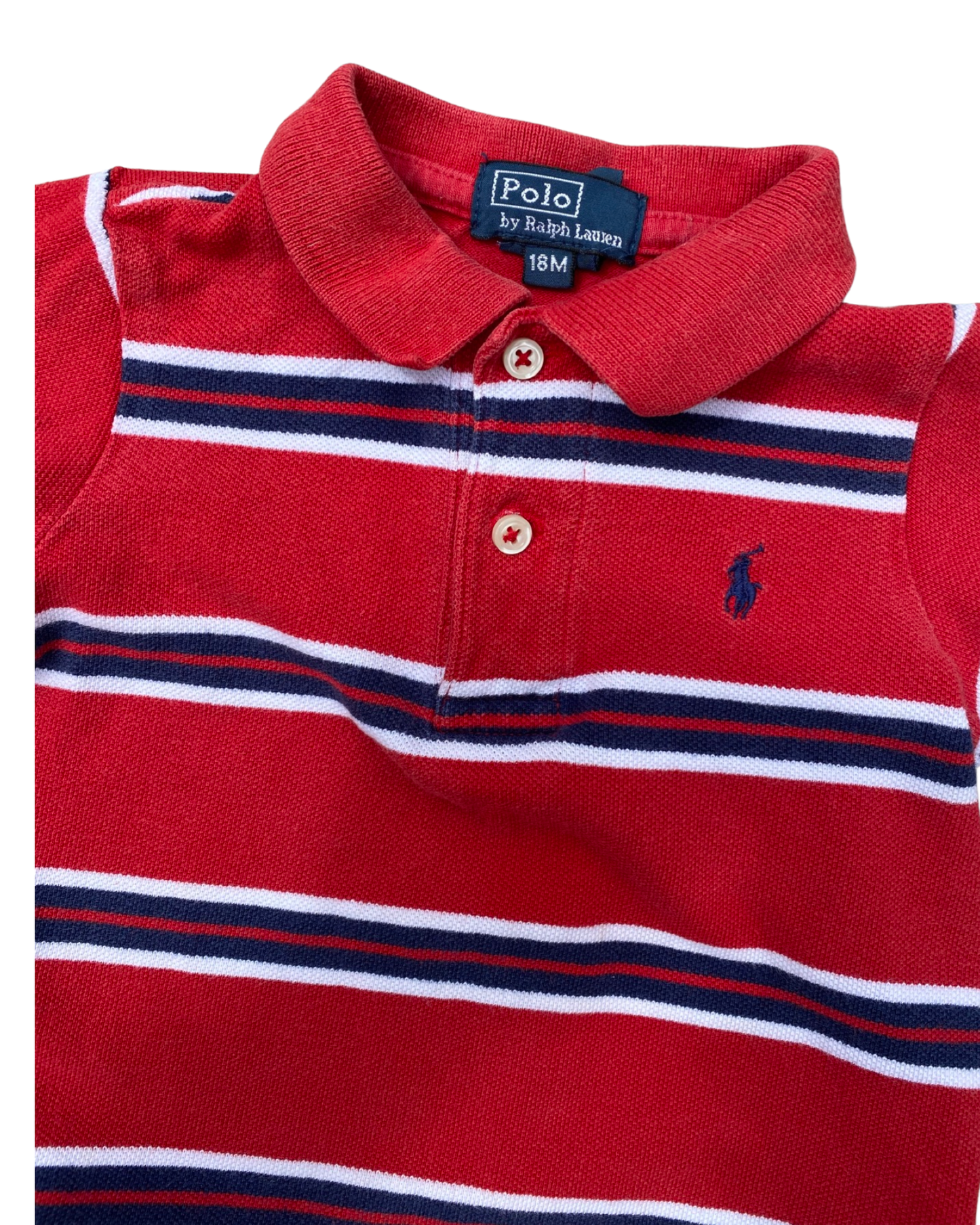 Ralph Lauren red & navy striped polo shirt