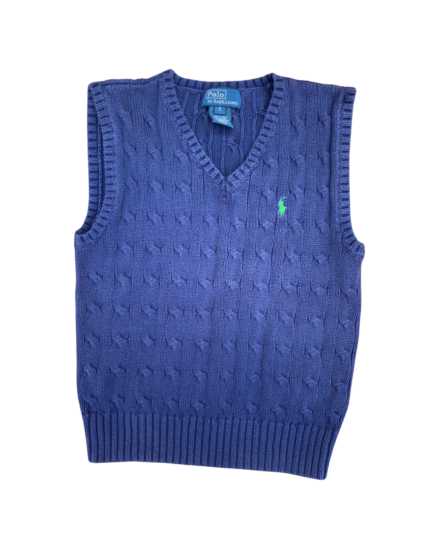 Ralph Lauren navy polo cable knit vest