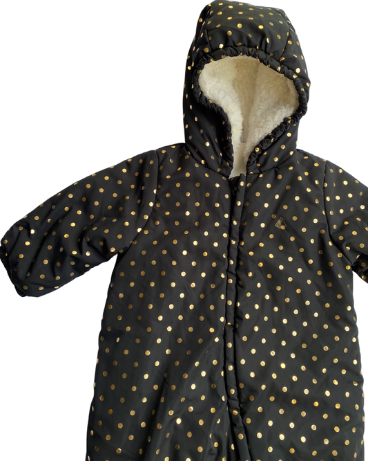 Petit Bateau star print snowsuit (9-12mths)