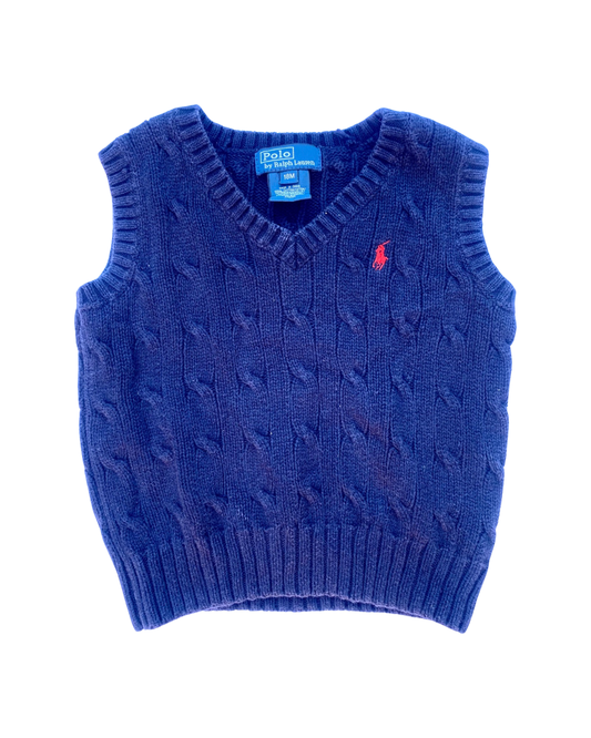 Ralph Lauren vintage navy polo cable knit vest