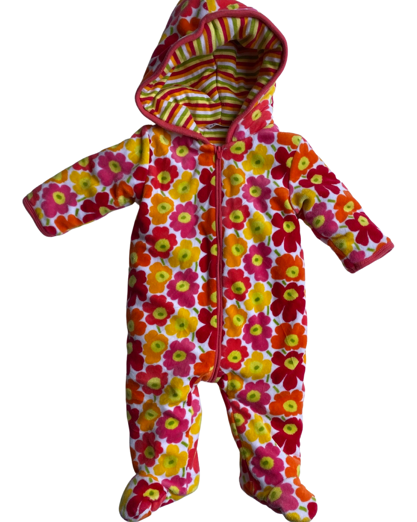 Marimekko floral print velour pramsuit (3-6mths)
