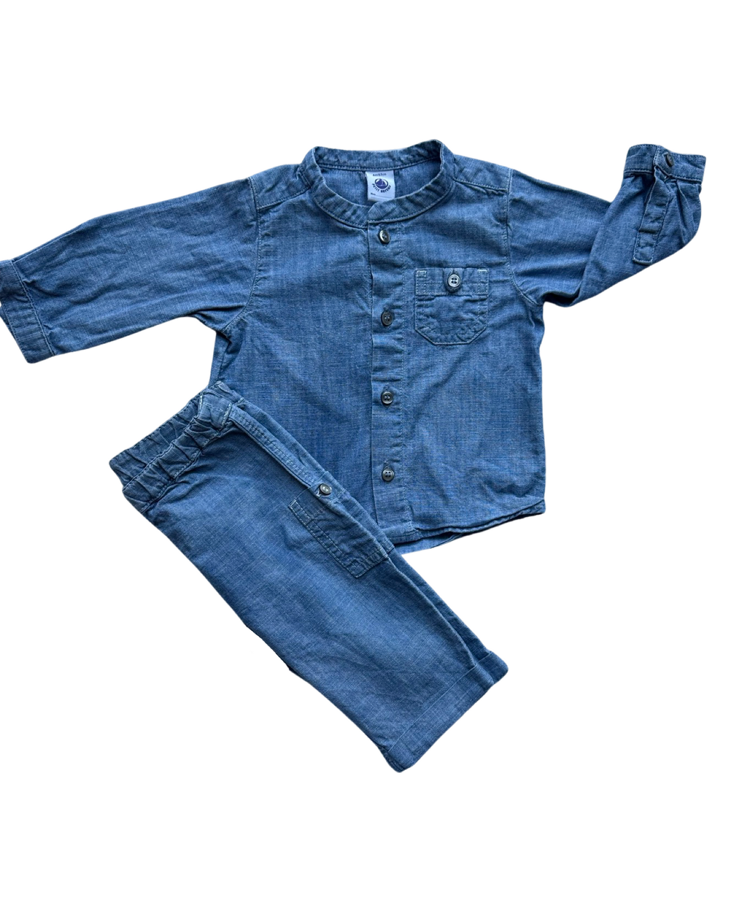 Petit Bateau denim 2 piece set (size 3-6mths)