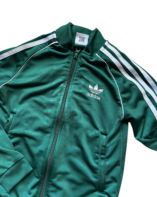 Adidas 3 stripe track jacket in bright green (7-8yrs)