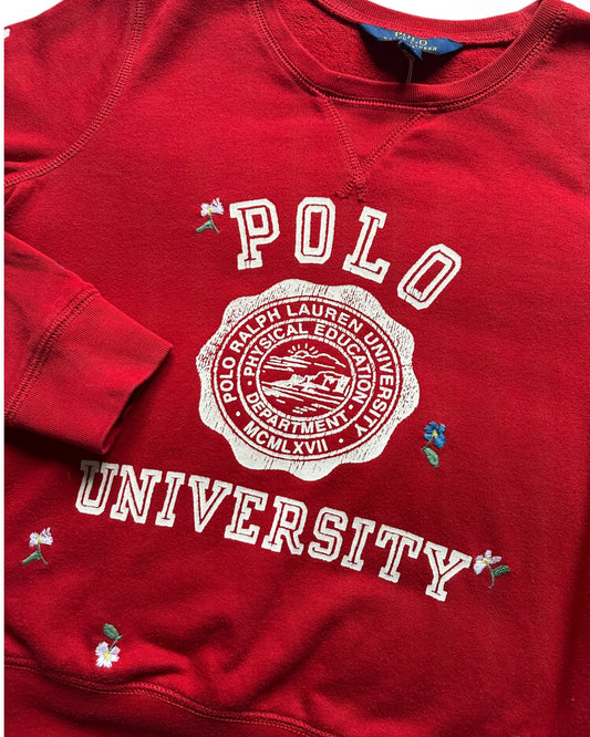 Ralph Lauren Polo University  vintage embroidered floral sweatshirt