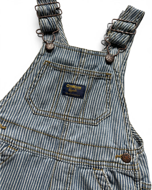 Oshkosh blue hickory stripe short dungarees