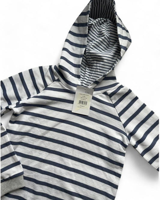 The Little White Company breton striped jersey hoodie (5-6yrs)