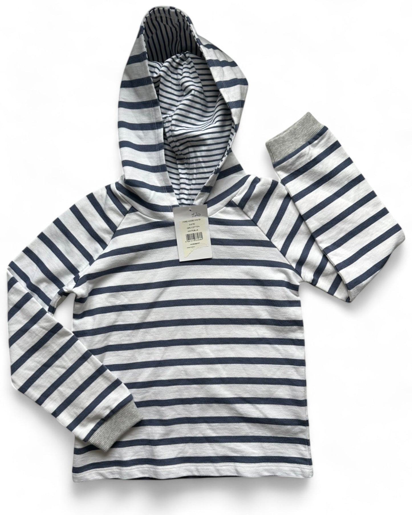 The Little White Company breton striped jersey hoodie (5-6yrs)