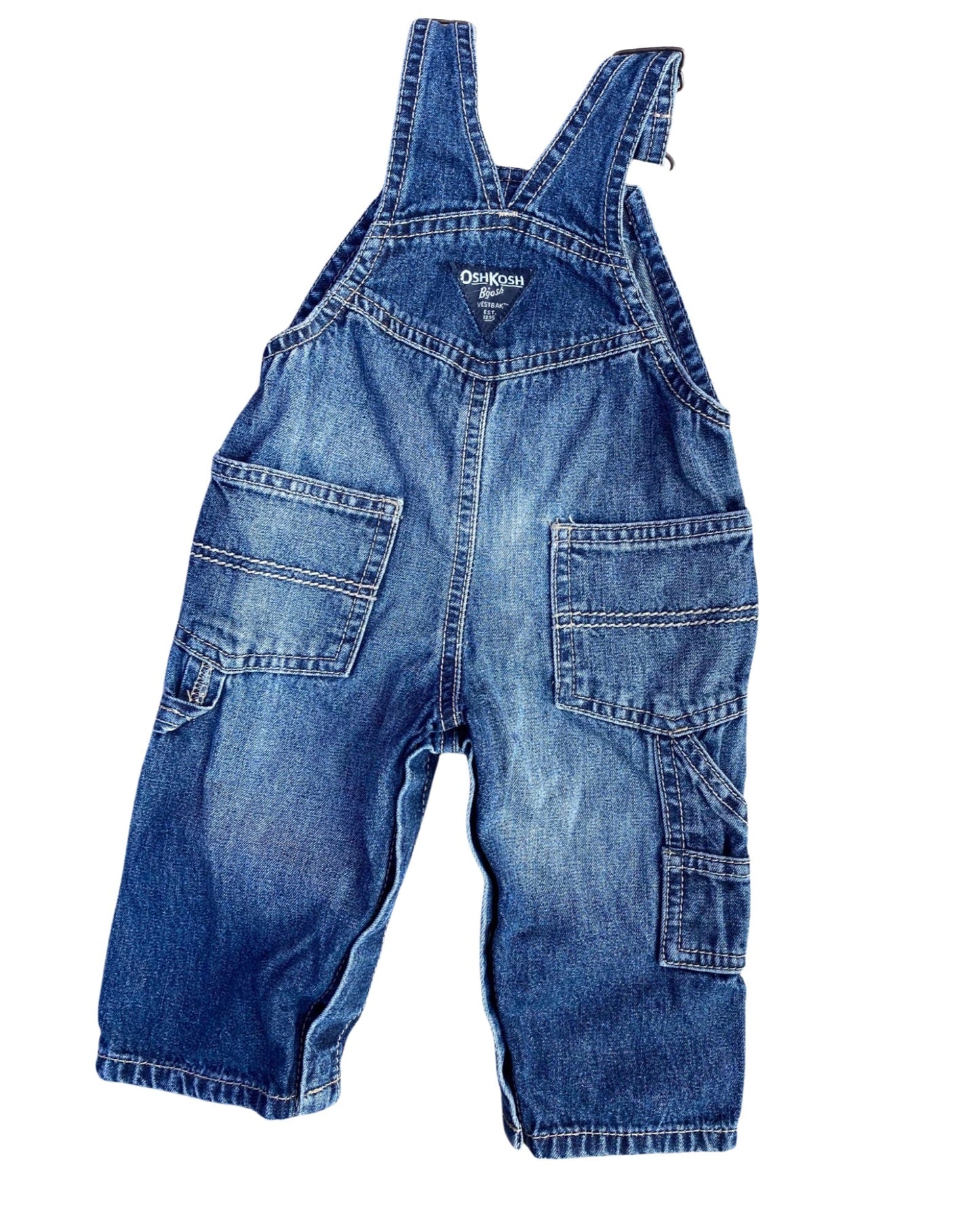 Osh Kosh vintage wash carpenter style dungarees (9-12mths)