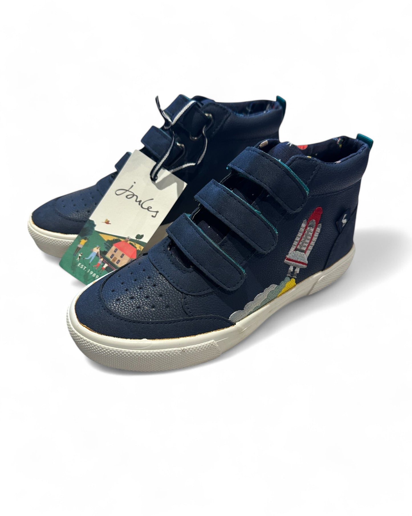 Joules Bailey kids hi top sneaker in french navy (UK2/EU34)