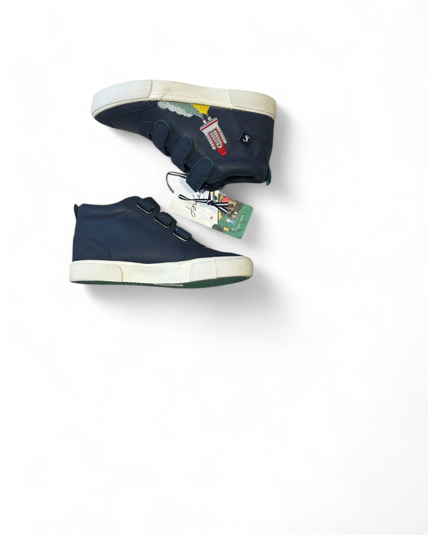 Joules Bailey kids hi top sneaker in french navy (UK2/EU34)