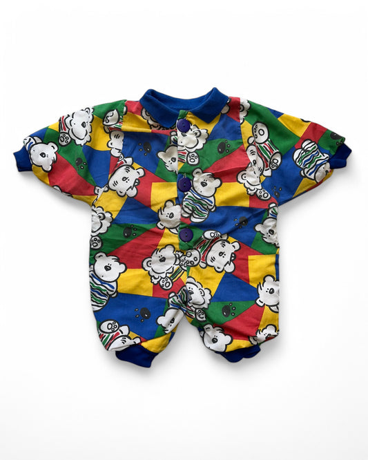 Hopscotch vintage bear print onesie