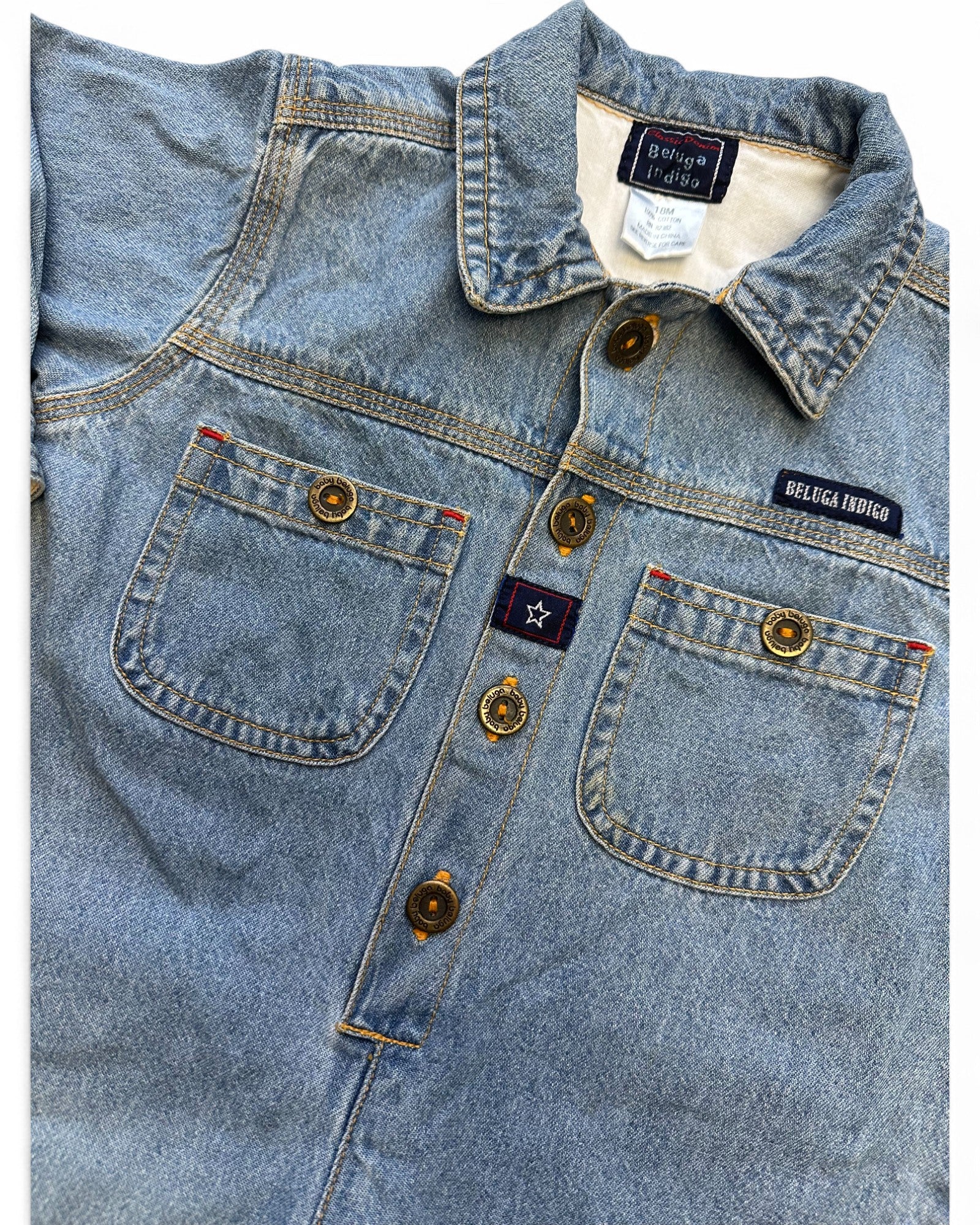 Beluga Indigo vintage denim boilersuit