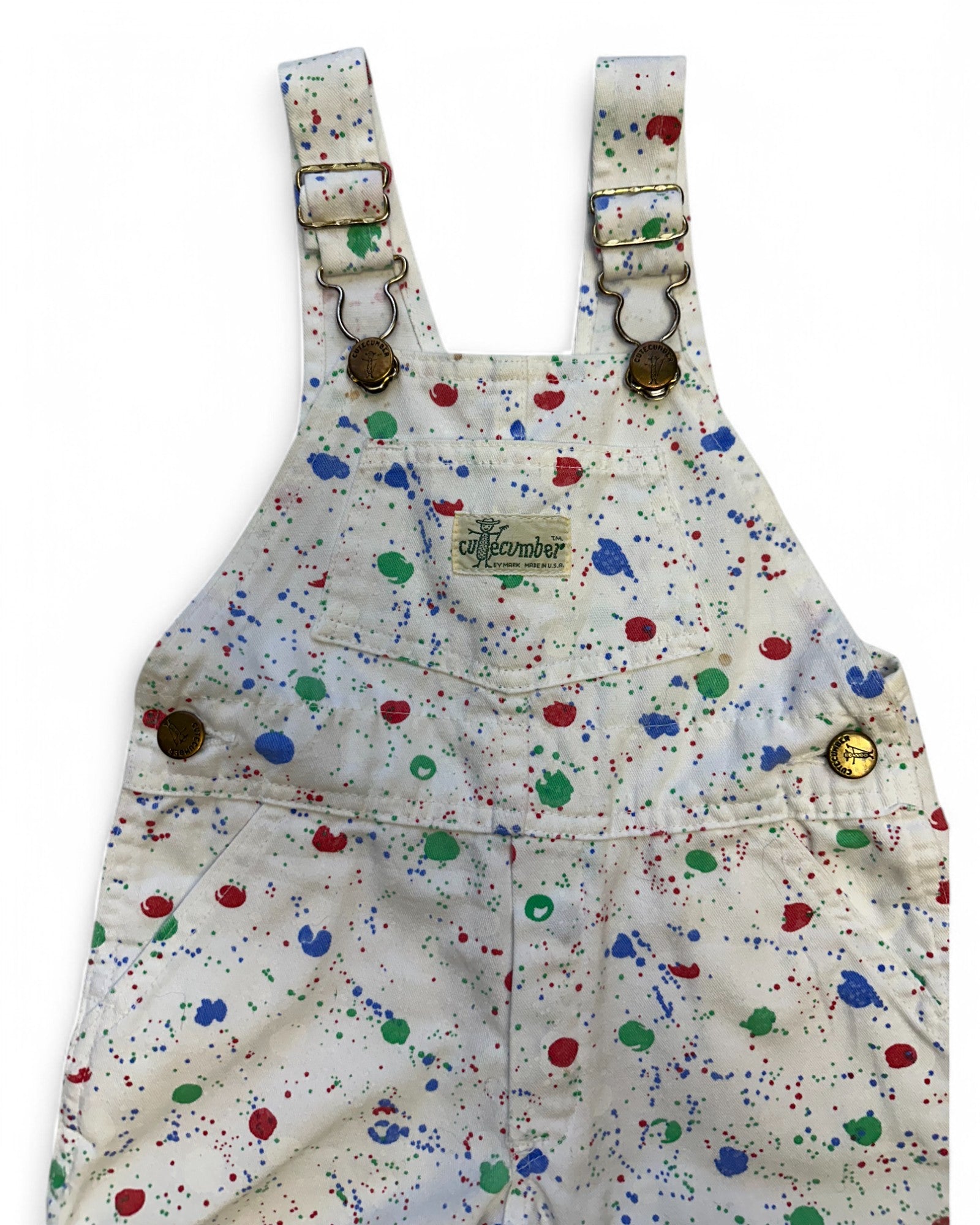 Cutecumber vintage 90s Paint splatter multicolor toddler dungarees