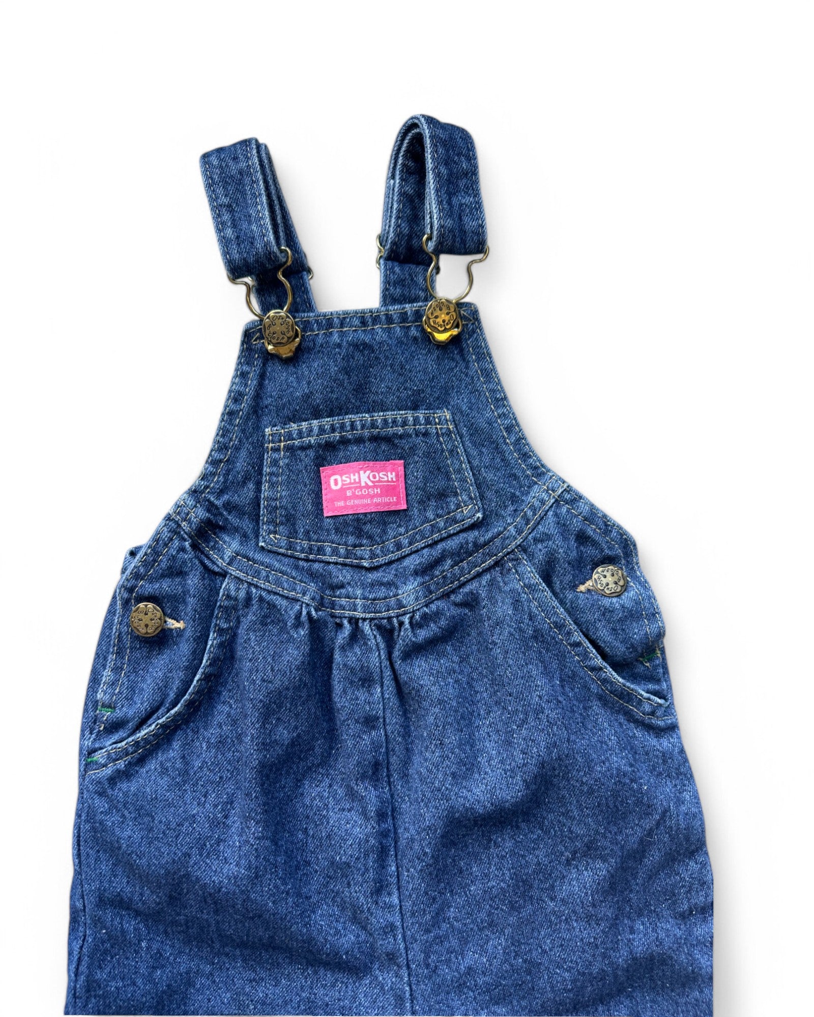 Osh Kosh B'Gosh dark wash vintage 90's bubble fit kids dungarees 