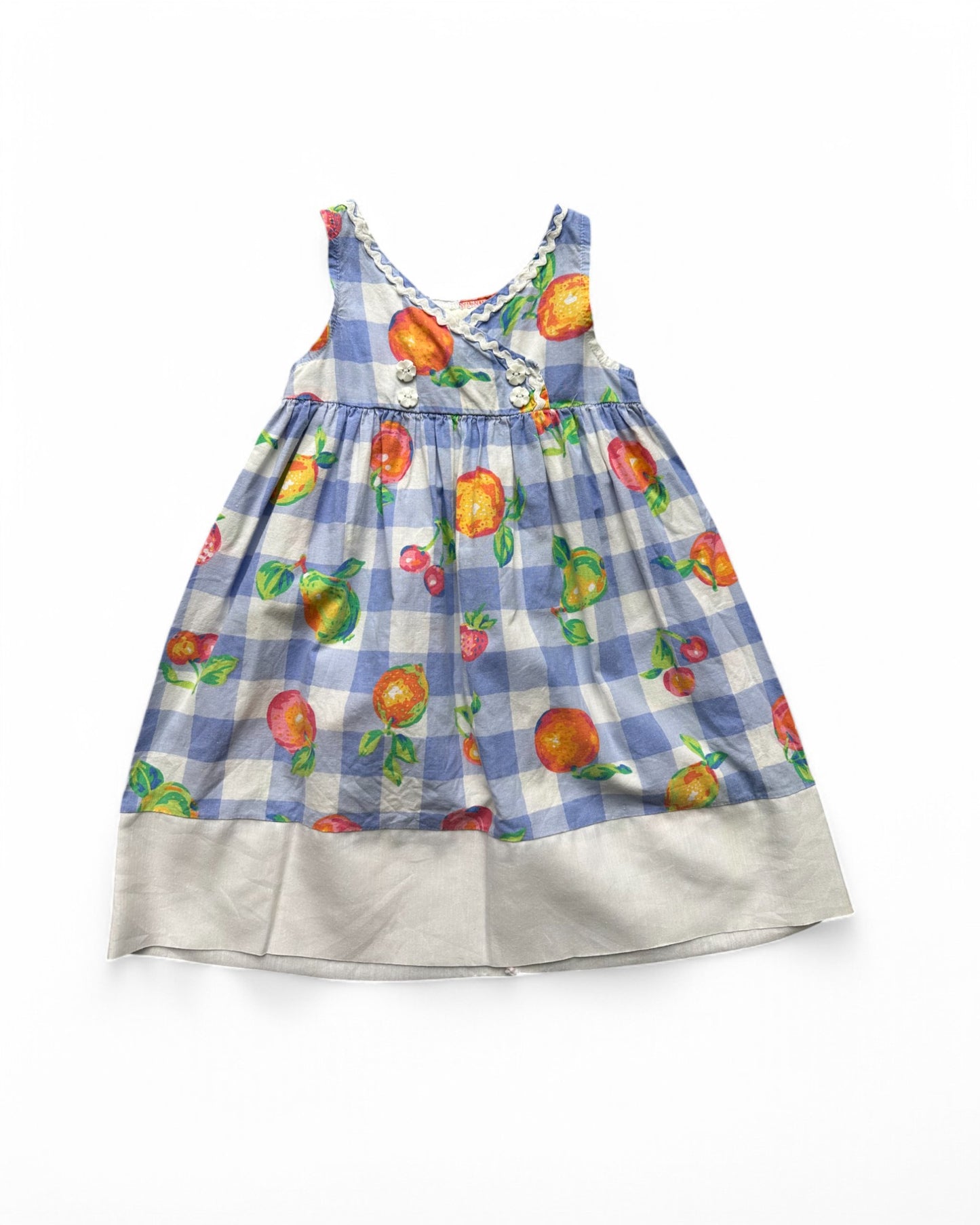 Vintage 90's fruit print cotton kids dress