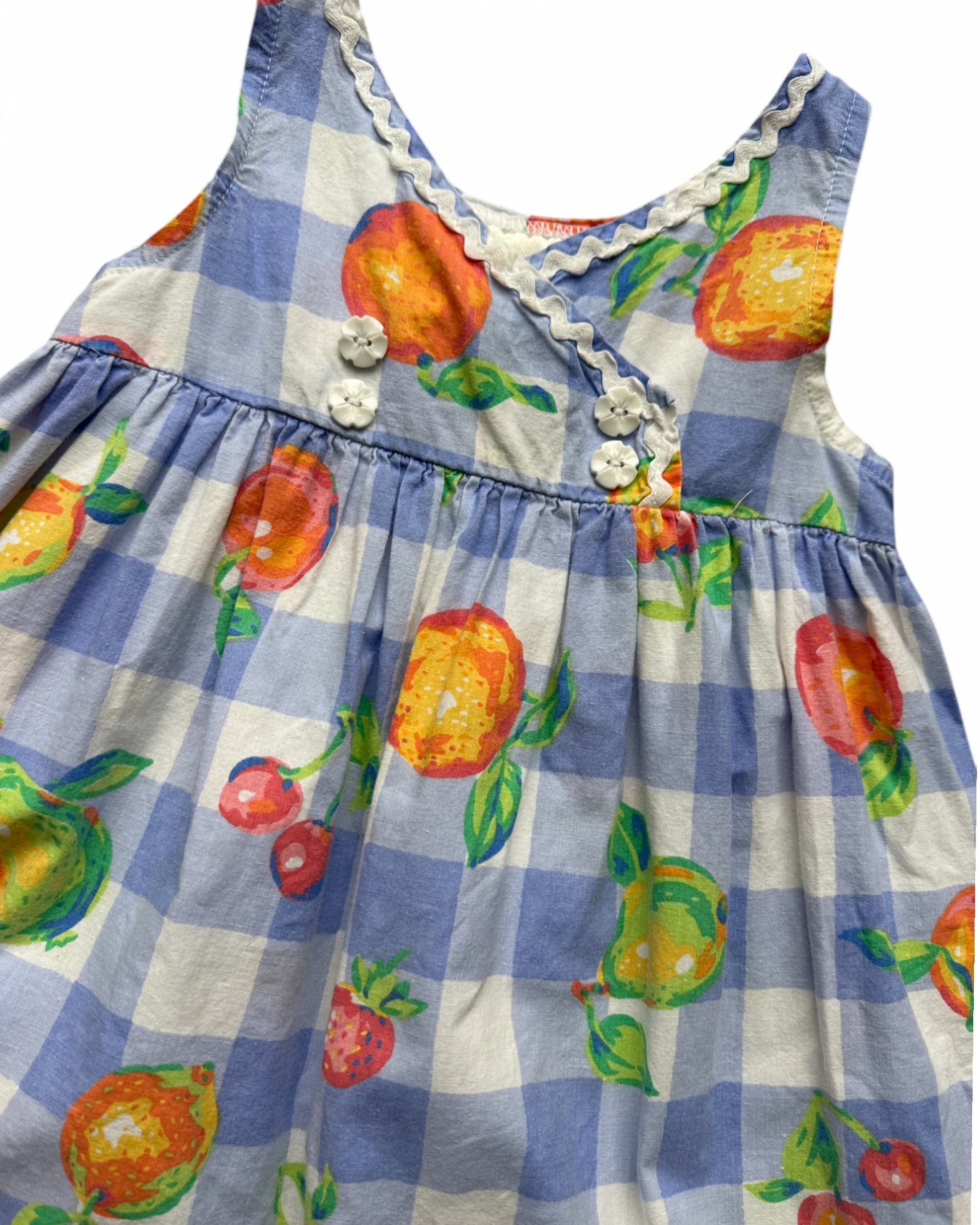 Vintage 90's fruit print cotton kids dress