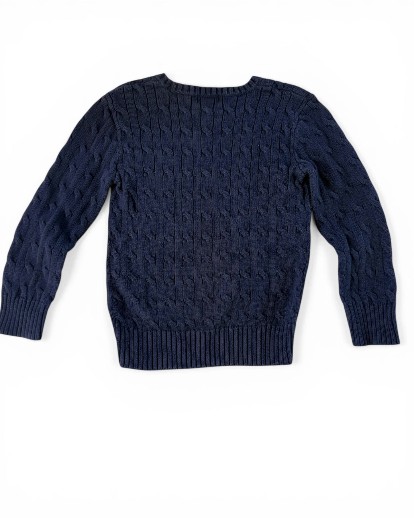 Polo Ralph Lauren Kids Cotton Cable-Knit Polo Pony Sweater in navy