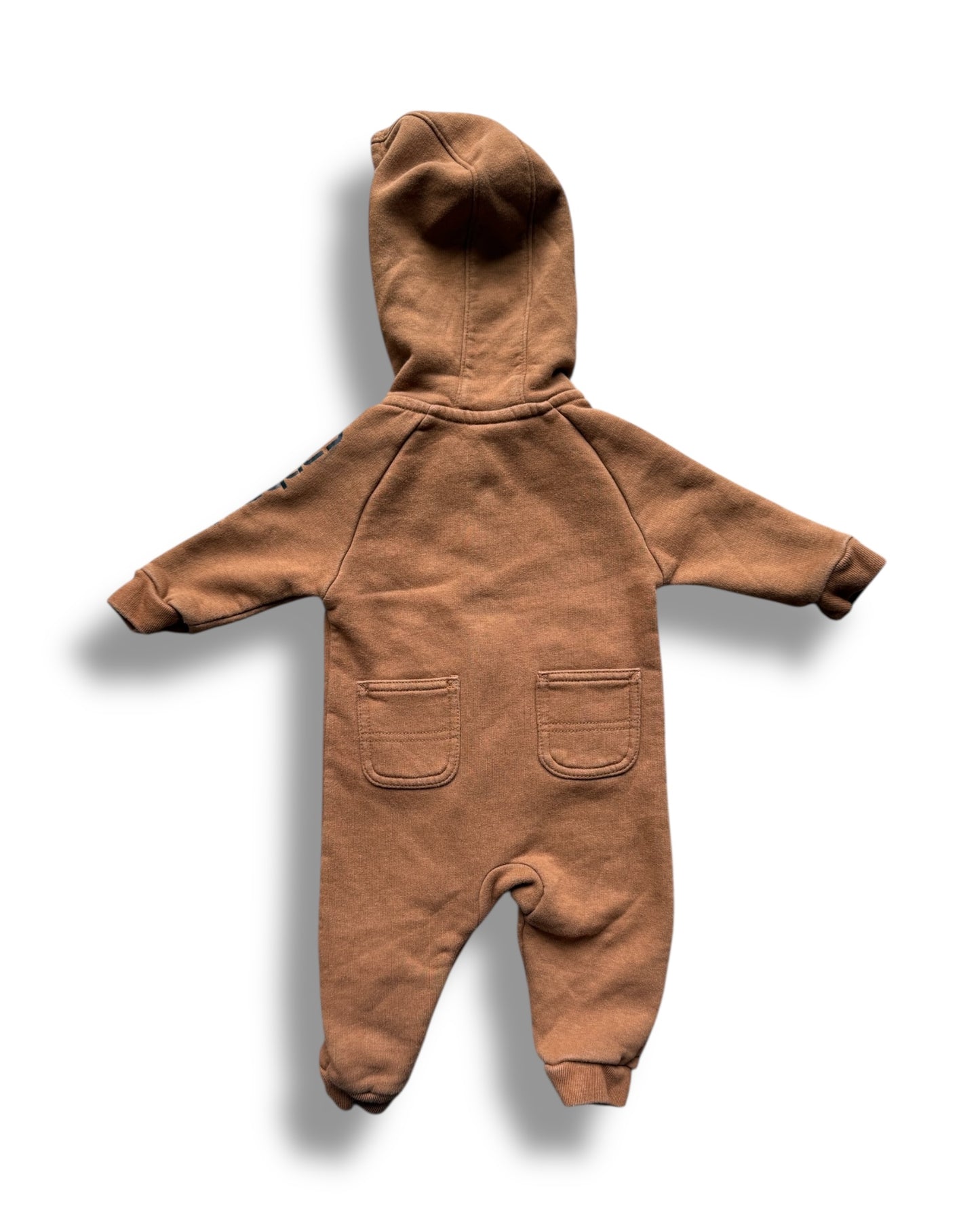 Carhartt baby all in one hooded jersey zipped tracksuit in tan