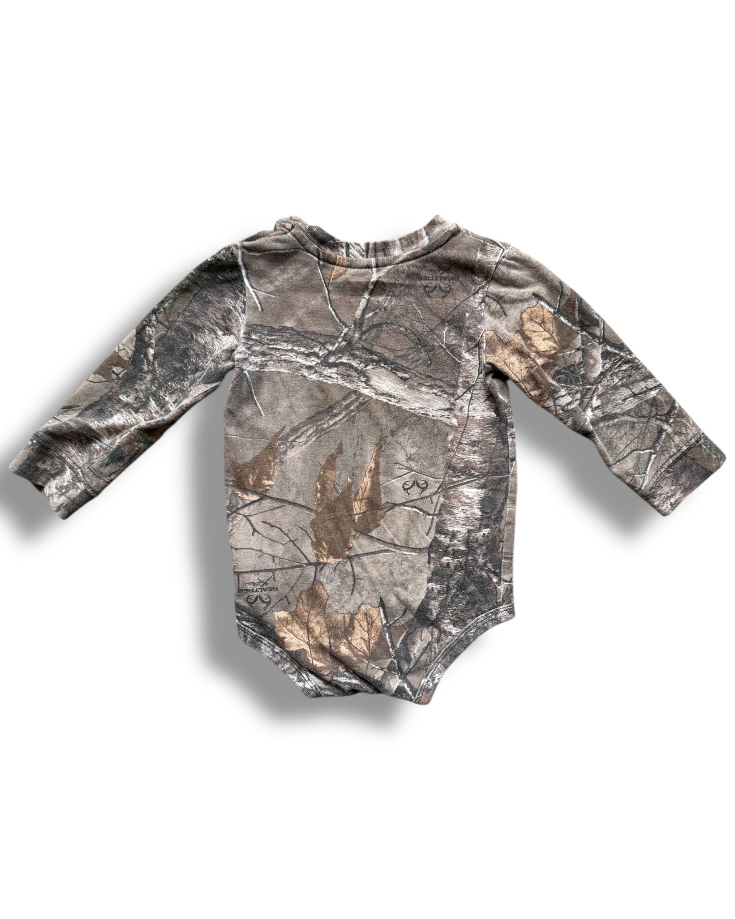 Carhartt baby real tree camo print long sleeve bodysuit