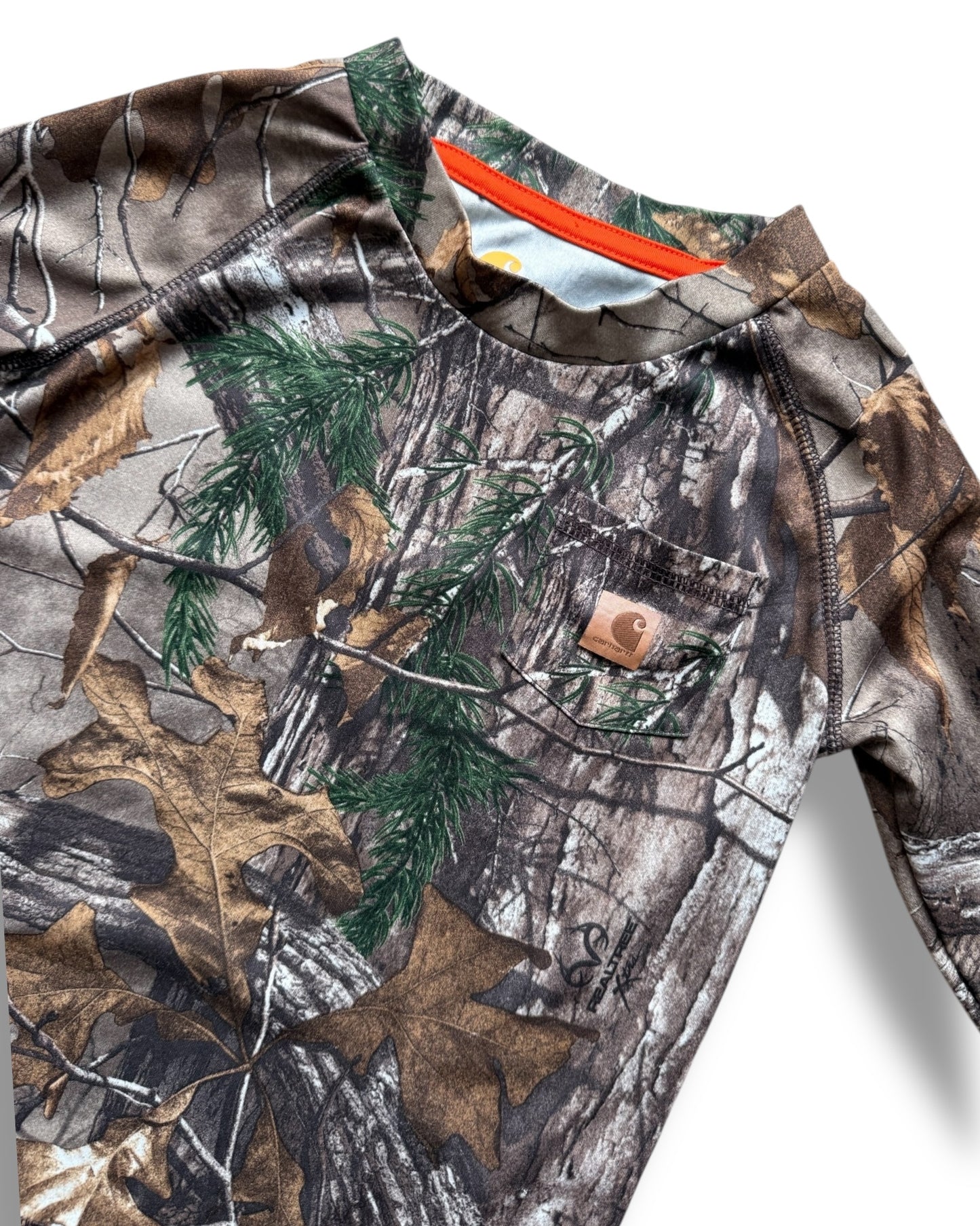 Carhartt kids real tree camo printed dry fit long sleeve top