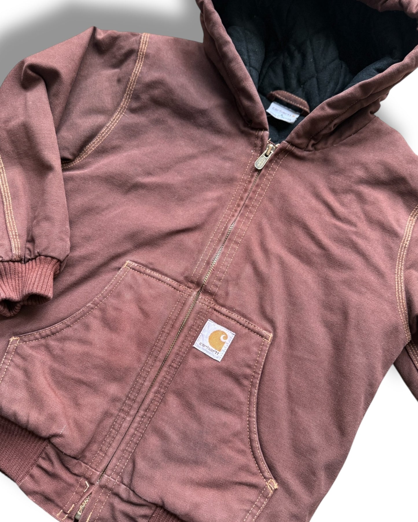 Carhartt kids active jacket in chocolate brown