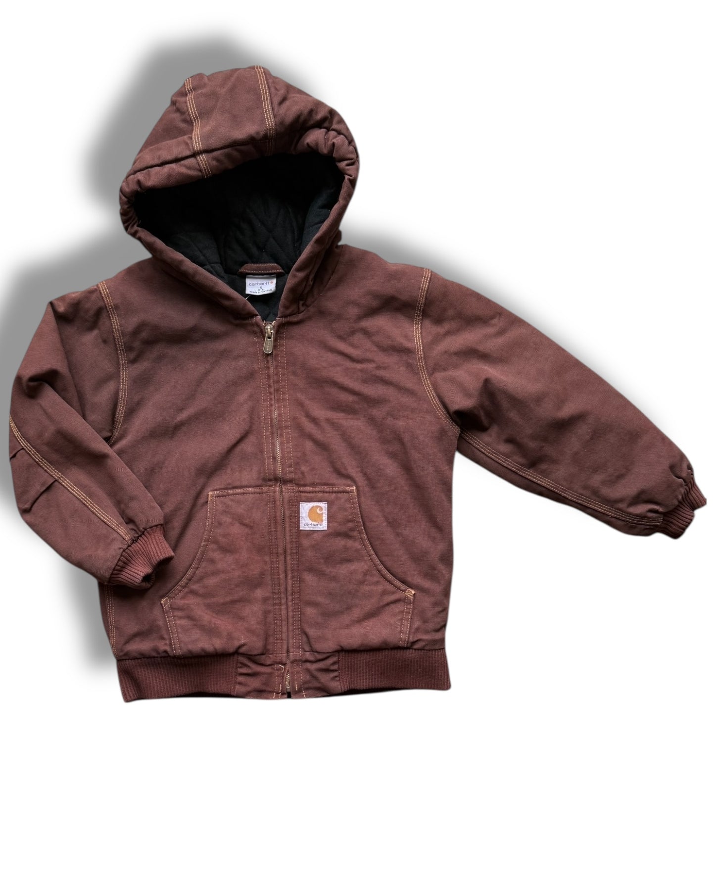 Carhartt kids active jacket in chocolate brown