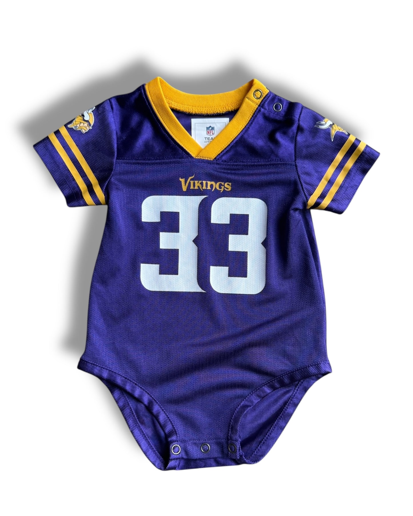 NFL Minnesota Vikings #33 'Cook' baby football jersey romper
