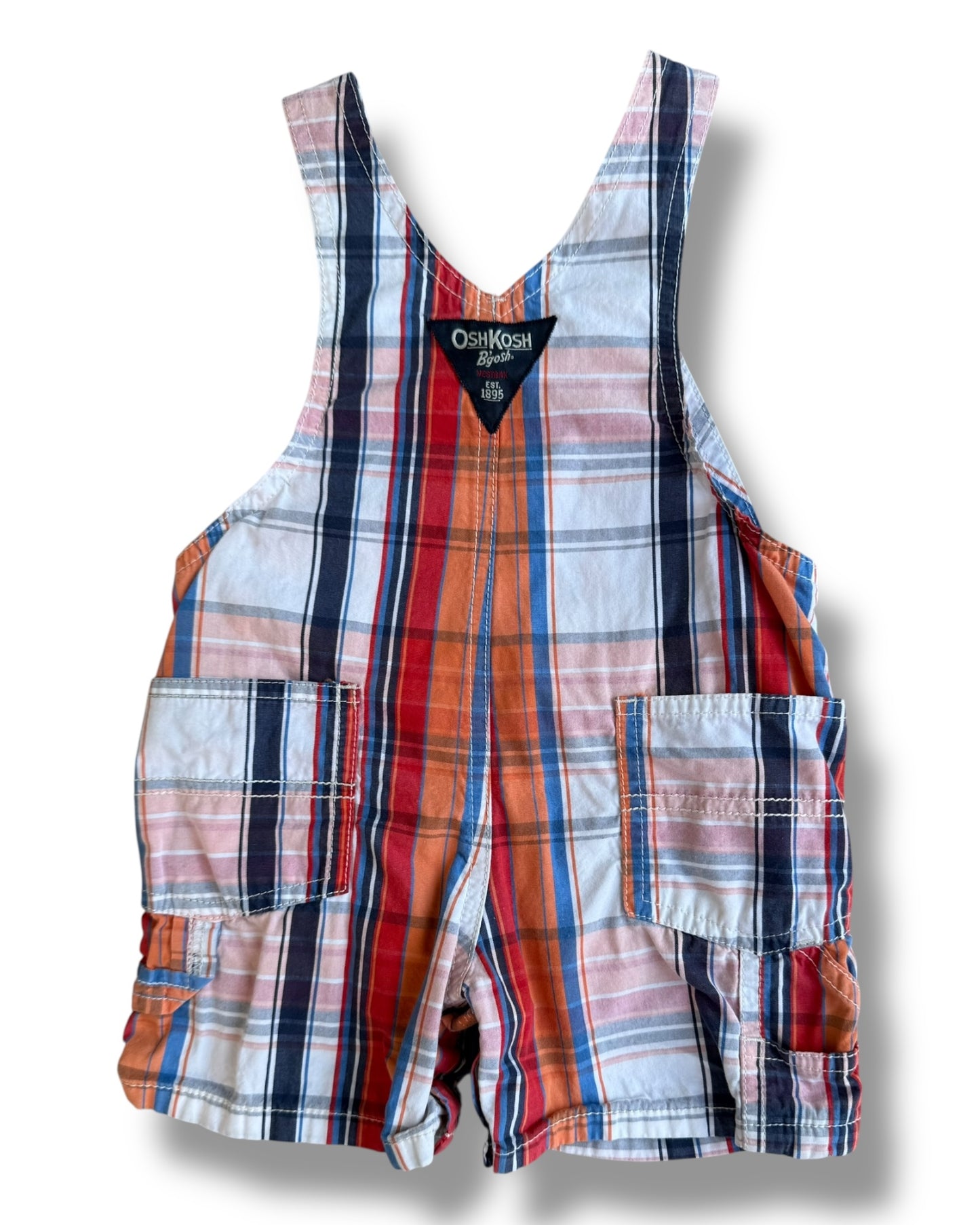 Osh Kosh B'Gosh vintage orange checked short baby dungarees