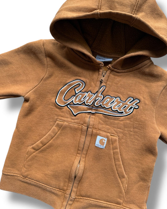 Carhartt toddler tan full zip hoodie