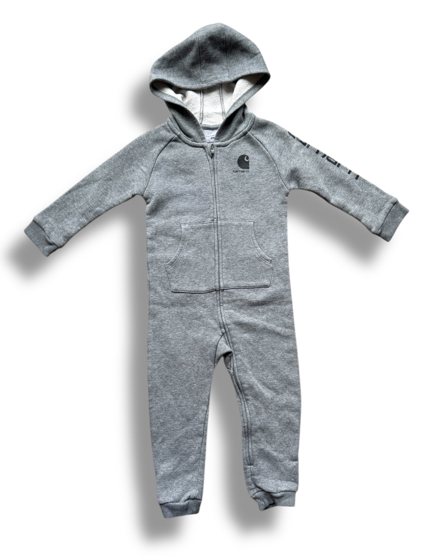 Carhartt baby all in one hooded jersey zipped tracksuit in grey