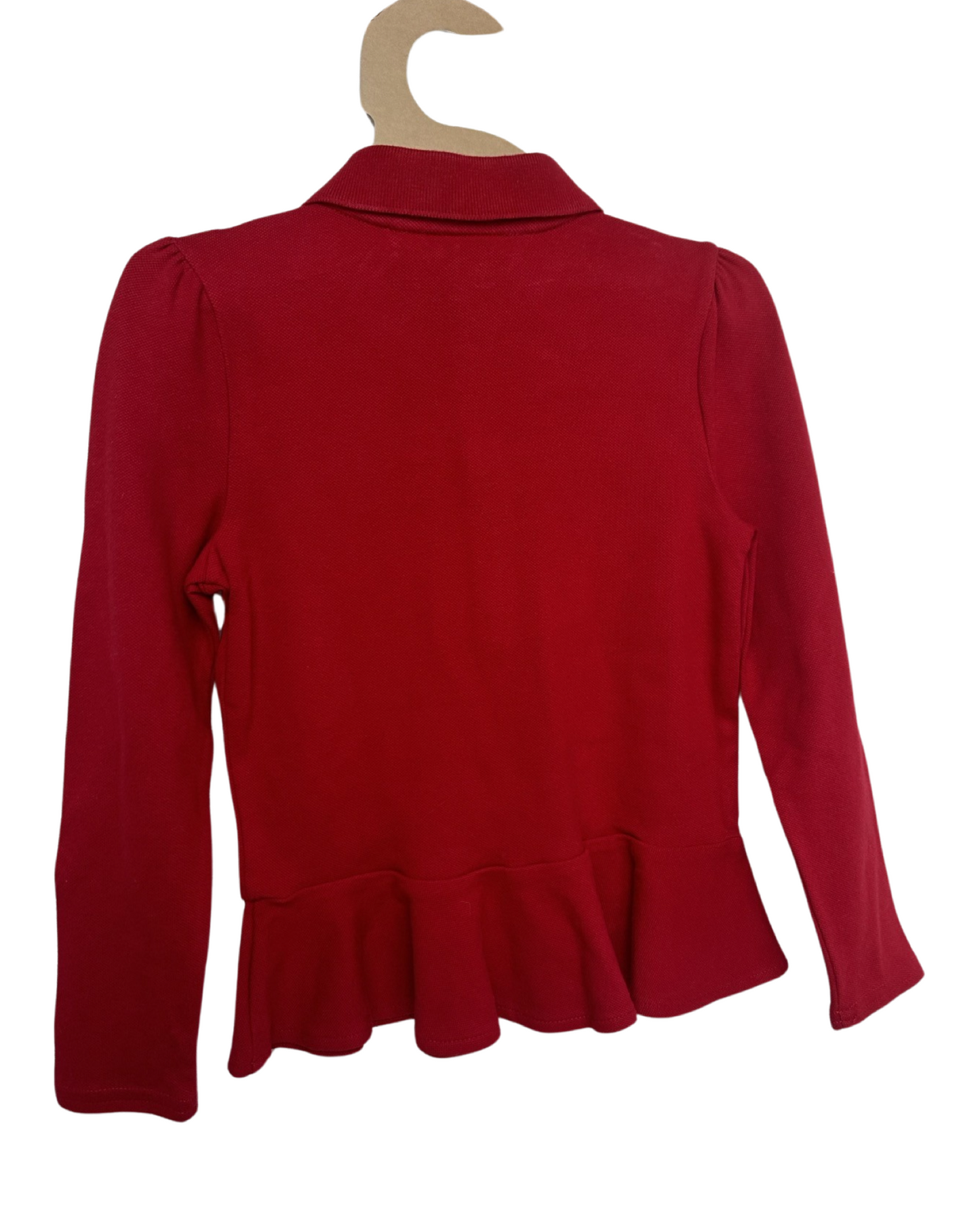 Ralph Lauren red polo shirt with peplum trim (size 4-5yrs)