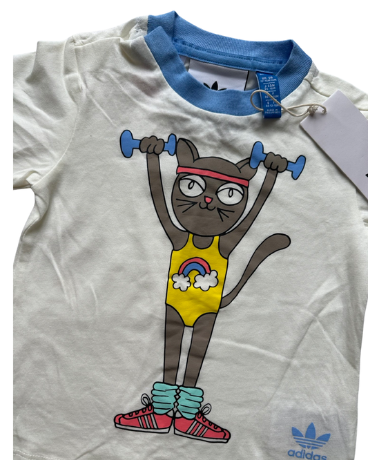 Mini Rodini x Adidas gym cat t shirt (12-18mths)