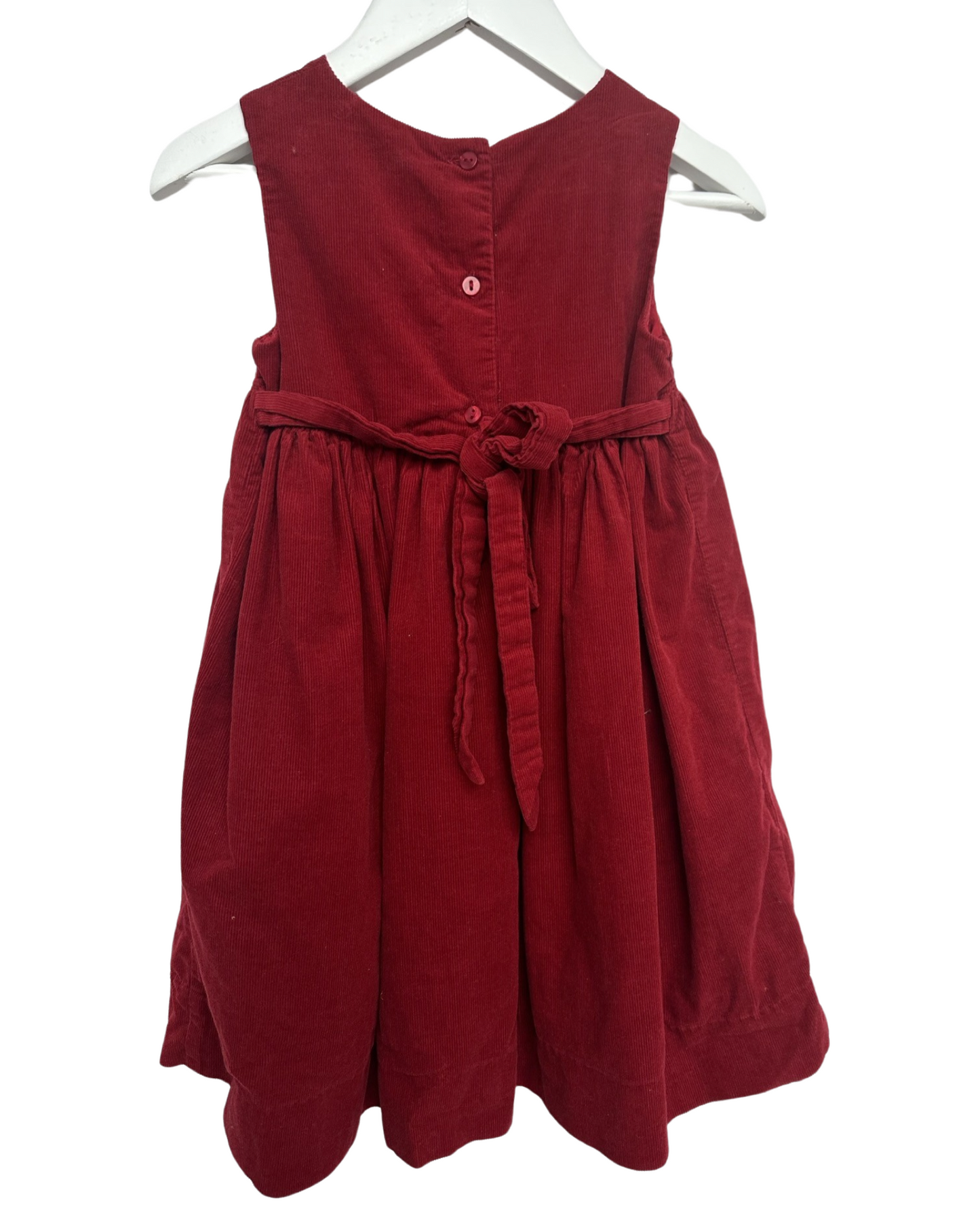 John Lewis heritage red needlecord dress (size 18-24mths)