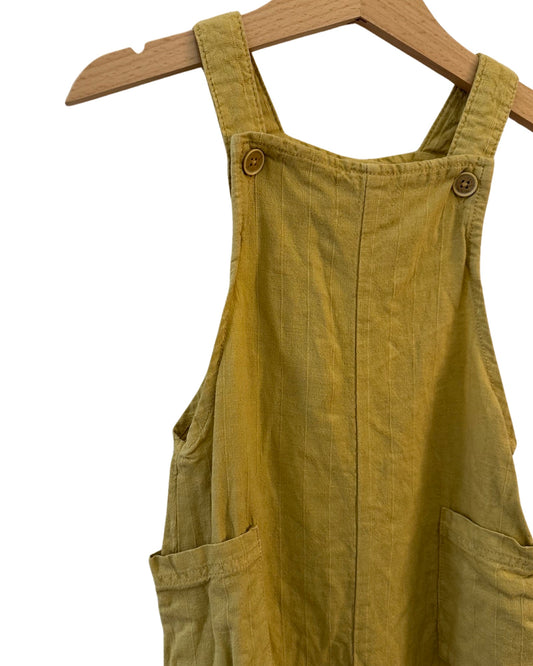 Baby Zara mustard cotton short overalls (18-24mths)