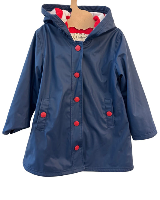 Hatley navy raincoat (5-6yrs)