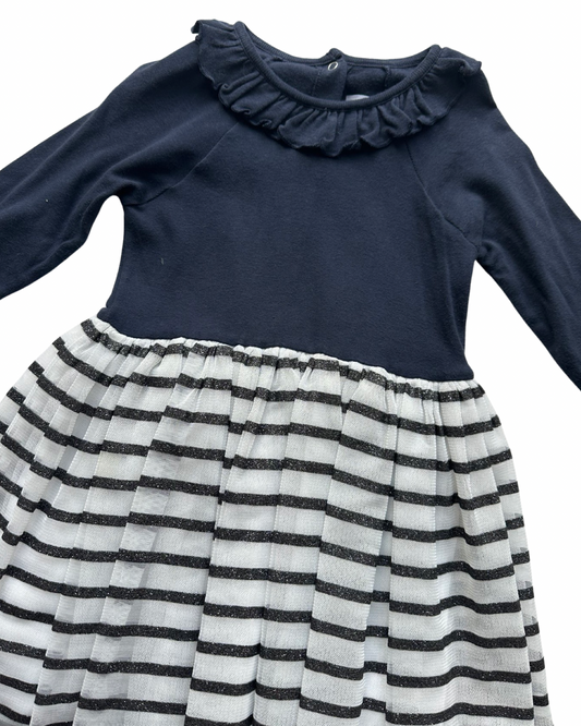 The Little White Company navy tulle dress (18-24mths)