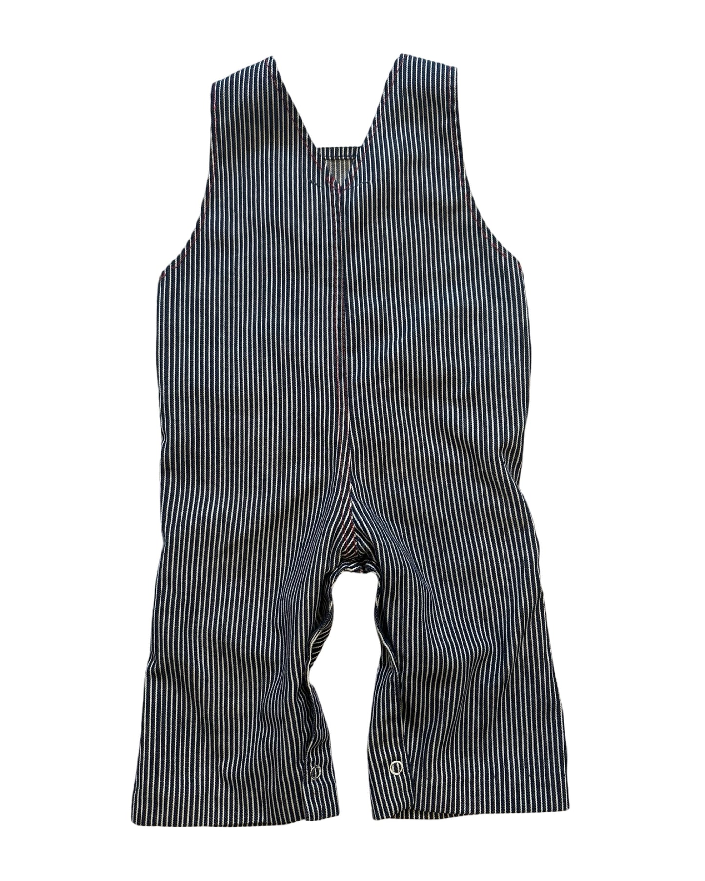 Vintage hickory stripe railroad overalls (9-12mths)