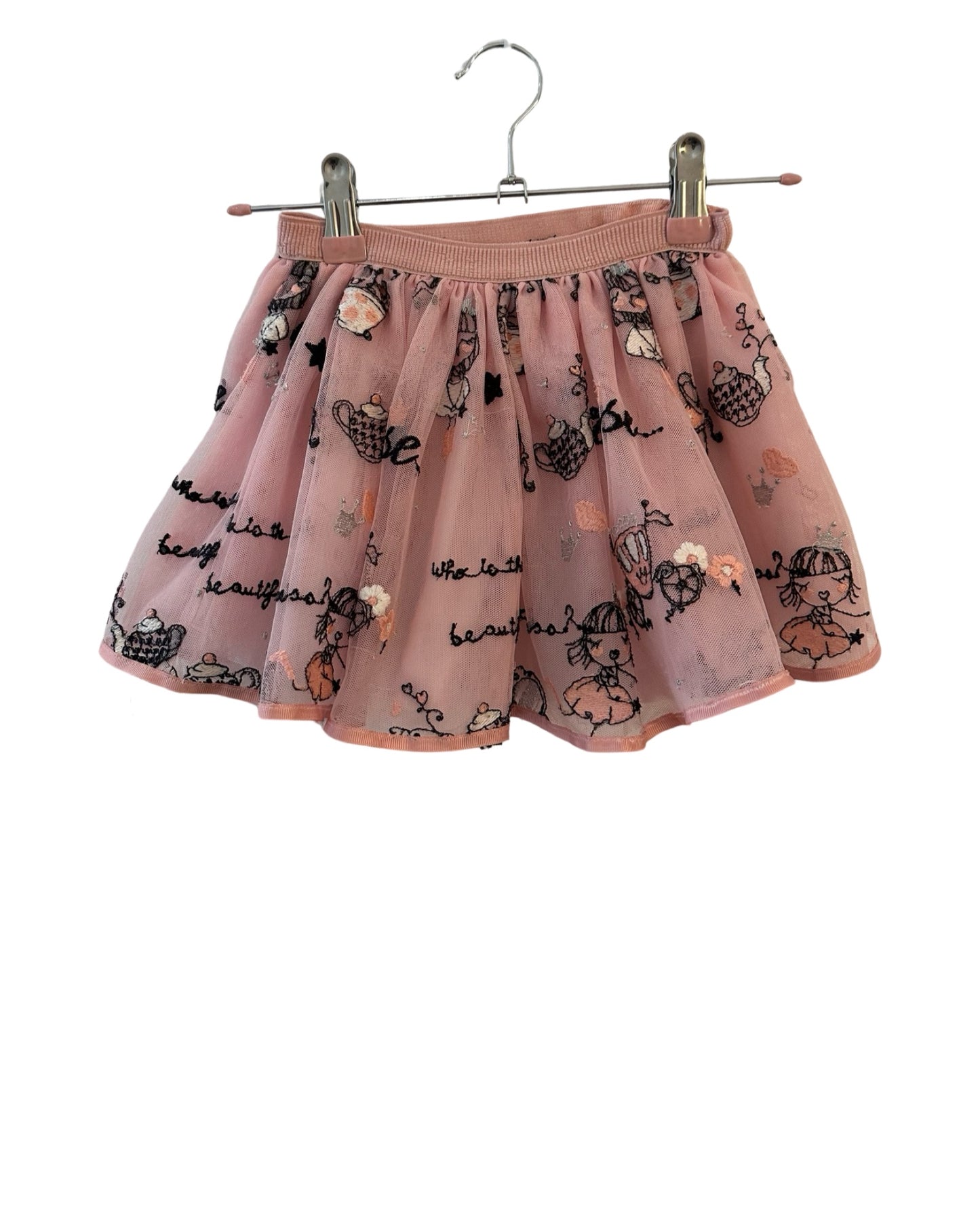 Mayoral embroidered pink tulle skirt (2-3yrs)