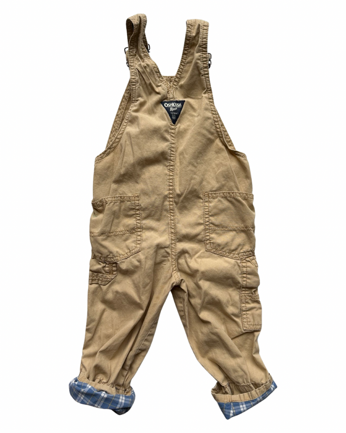 Osh Kosh carpenter dungarees in tan (2-3years)