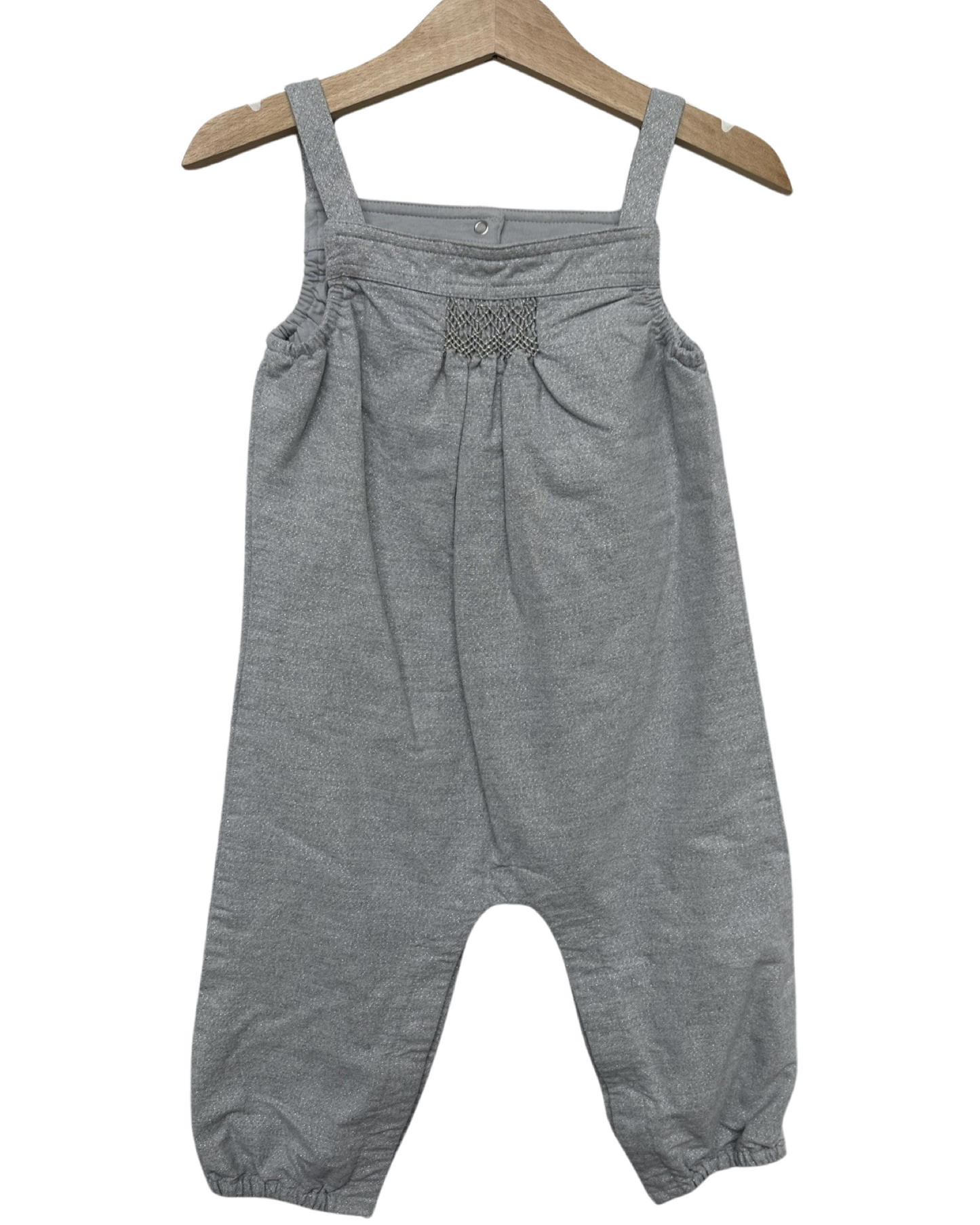 The Little White Company silver romper (size 18-24mths)