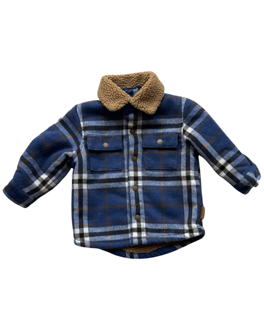 Next checked flannel borg lined shirt (9-12mths)