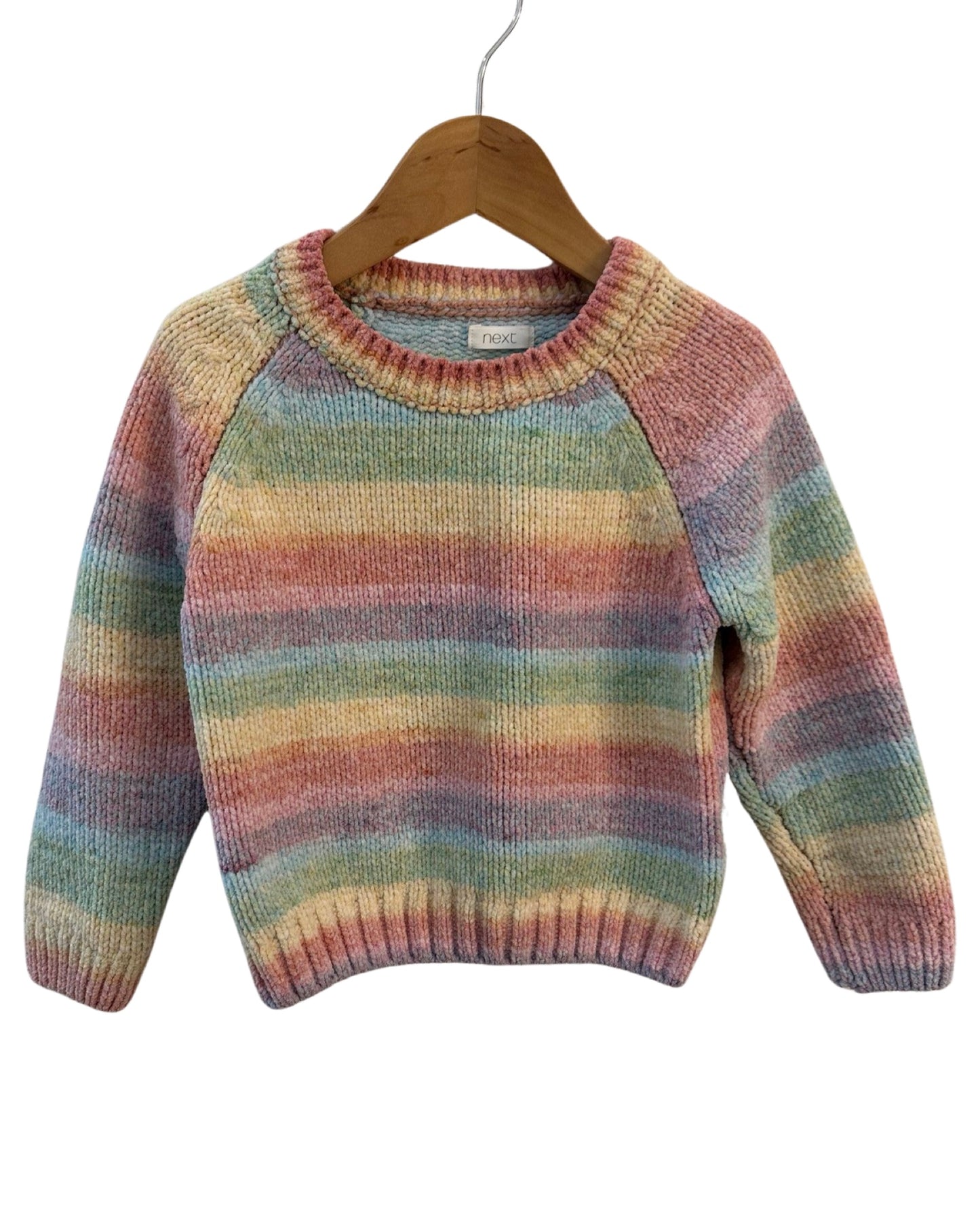 Next rainbow stripe knitted jumper (3-4yrs)