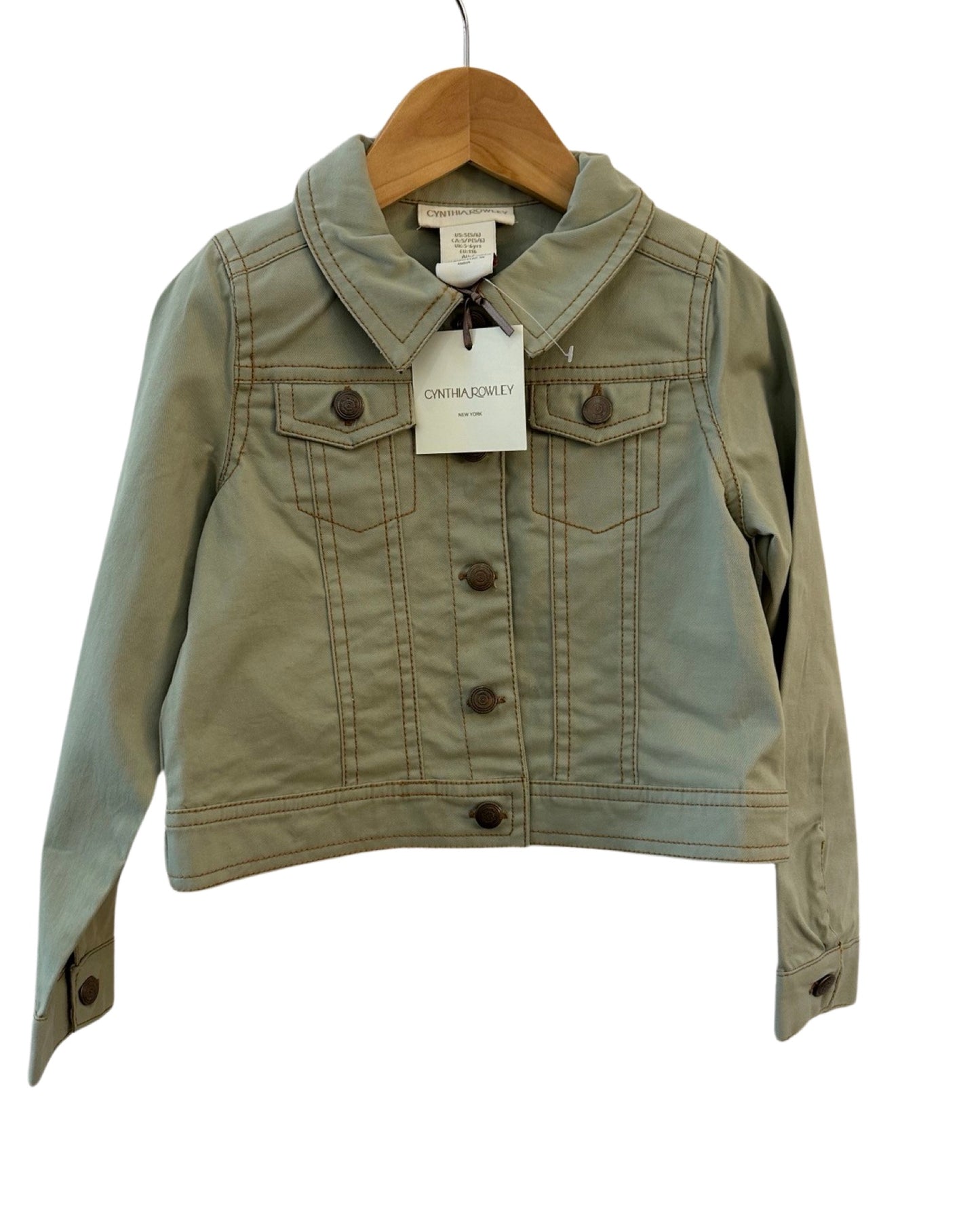 Cynthia Rowley sage green denim jacket (5-6yrs)