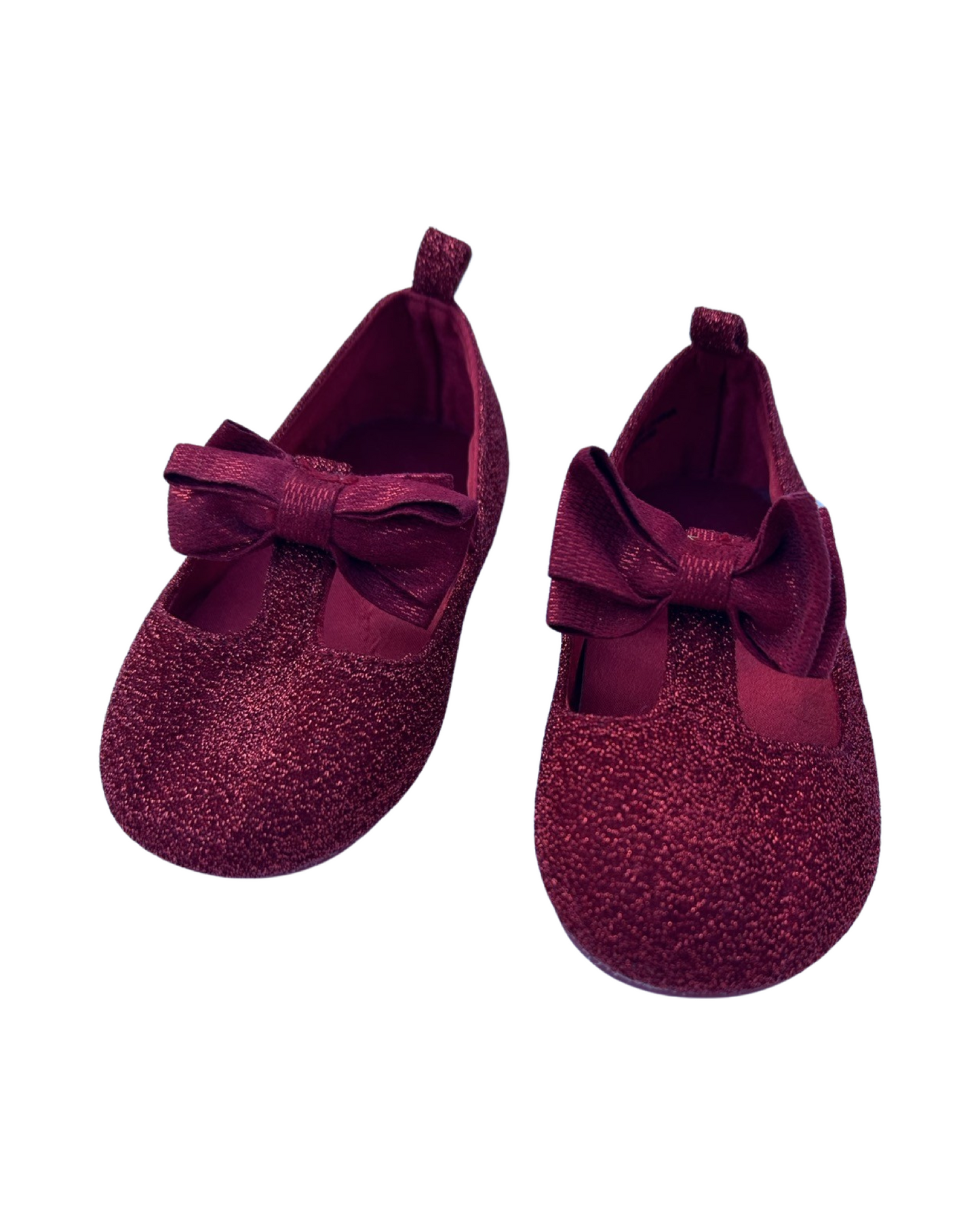 H&M red glittery bow shoes (size UK5/EU22)