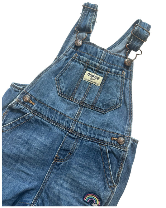 Osh Kosh mid wash overalls with patch embroidery (18-24mths)