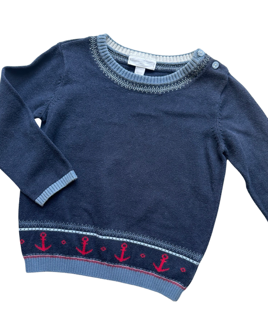 The Little White Company knitted anchor jumper (18-24mths)
