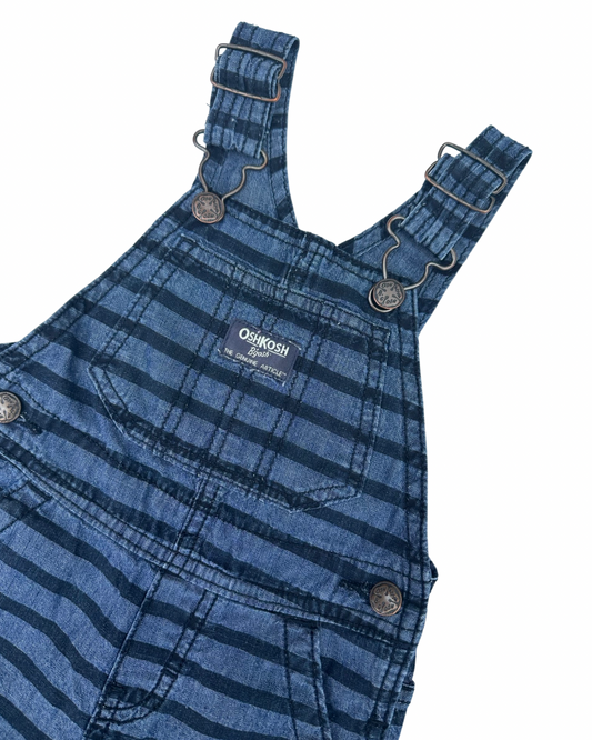 Oshkosh short blue striped dungarees